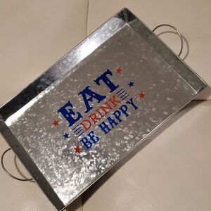 Fun "Eat, drink, be happy" serving tray
